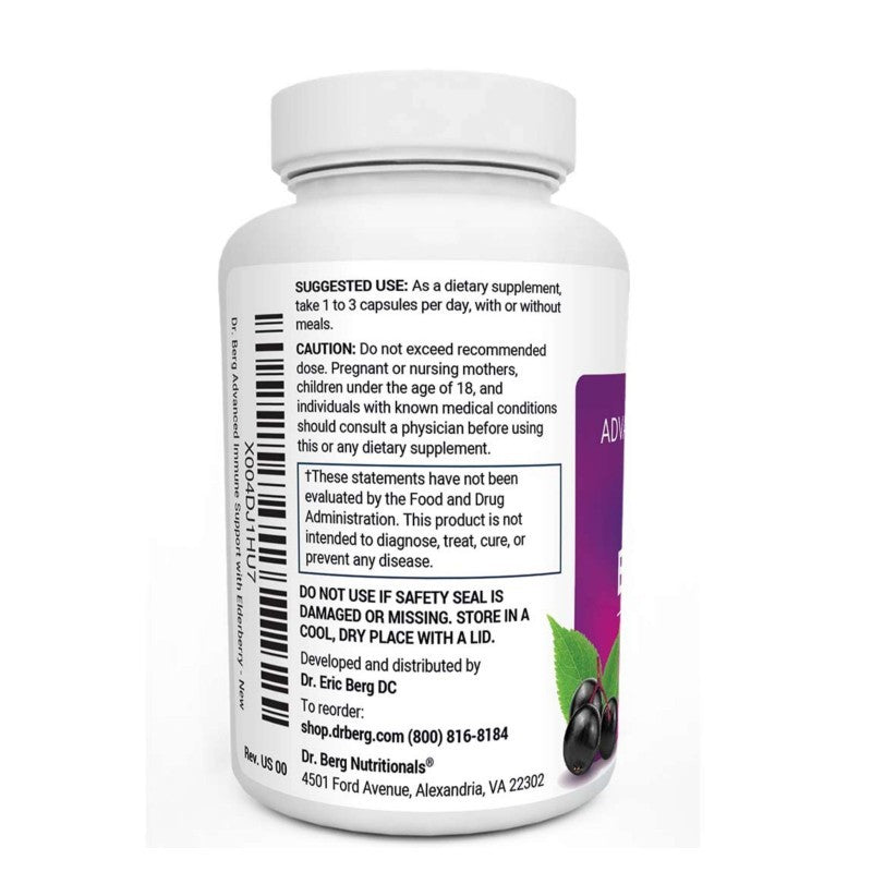 Advanced Immune Support with Elderberry – 1000 mg of Black Elderberry with Vitamin D3 & Zinc