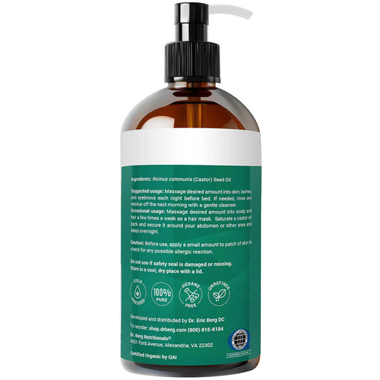 Organic Castor Oil – Cold-Pressed, Pure, Hexane-Free