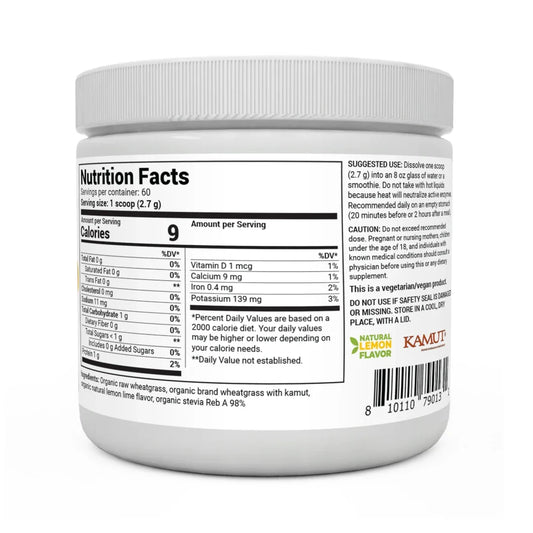 Raw Wheatgrass Juice Powder Lemon