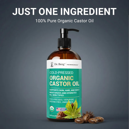 Organic Castor Oil – Cold-Pressed, Pure, Hexane-Free