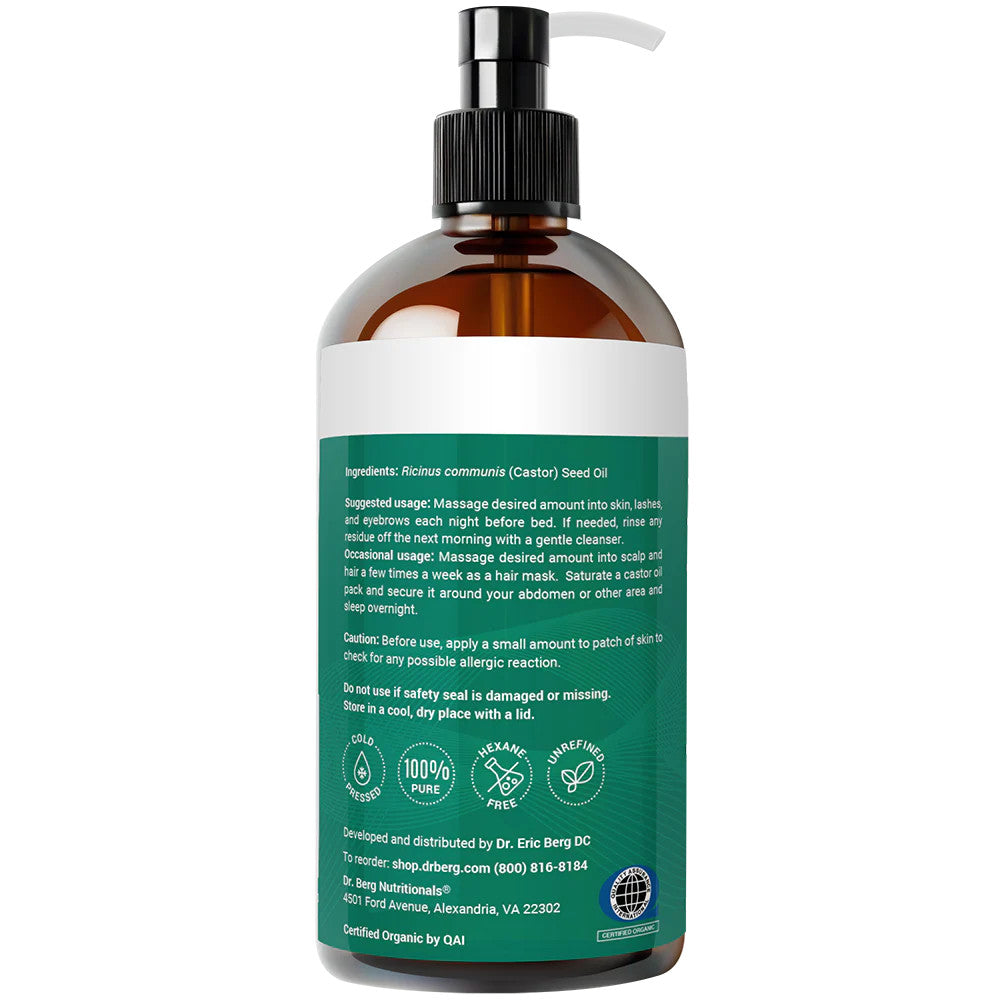 Organic Castor Oil – Cold-Pressed, Pure, Hexane-Free