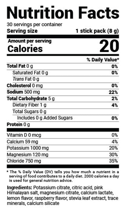 Electrolyte Powder Salty Raspberry Lemon