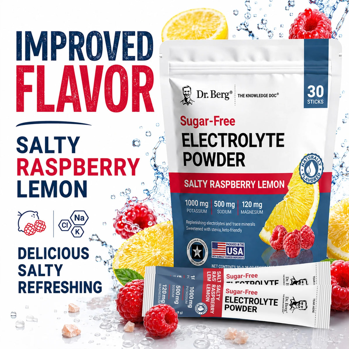 Electrolyte Powder Salty Raspberry Lemon