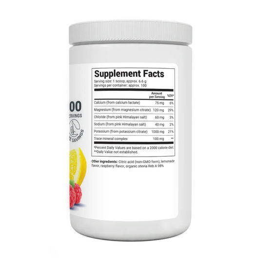 Electrolyte Powder Raspberry & Lemon Natural Flavor 100 Servings