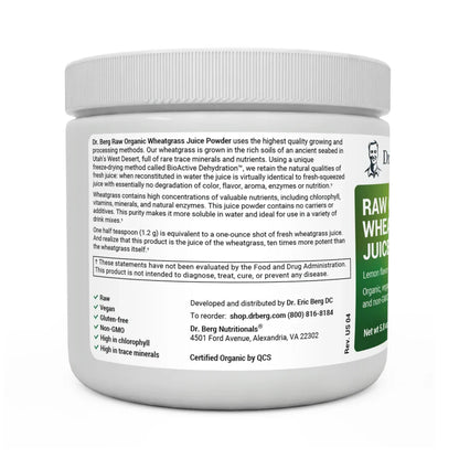 Raw Wheatgrass Juice Powder Lemon
